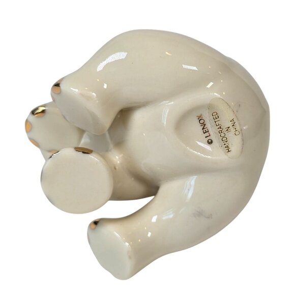 Lenox Elephant Figurine Calf Baby Figure 2.5 inch Sitting Trunk Up Minimalist - Picture 7 of 8